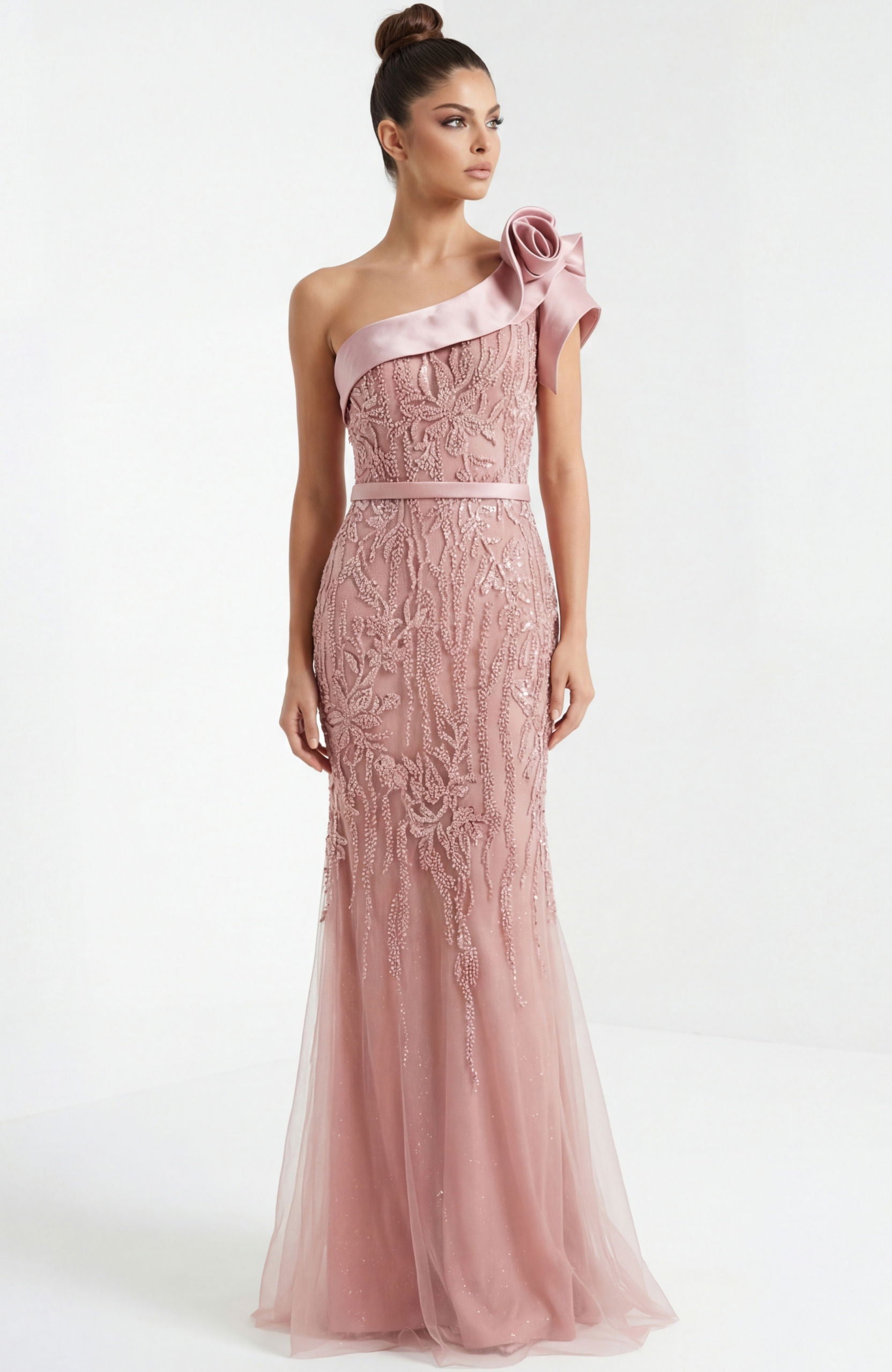 Prom Dresses Mermaid Long Formal Beaded Lace Evening Prom Dress Jovani 49732 Mauve