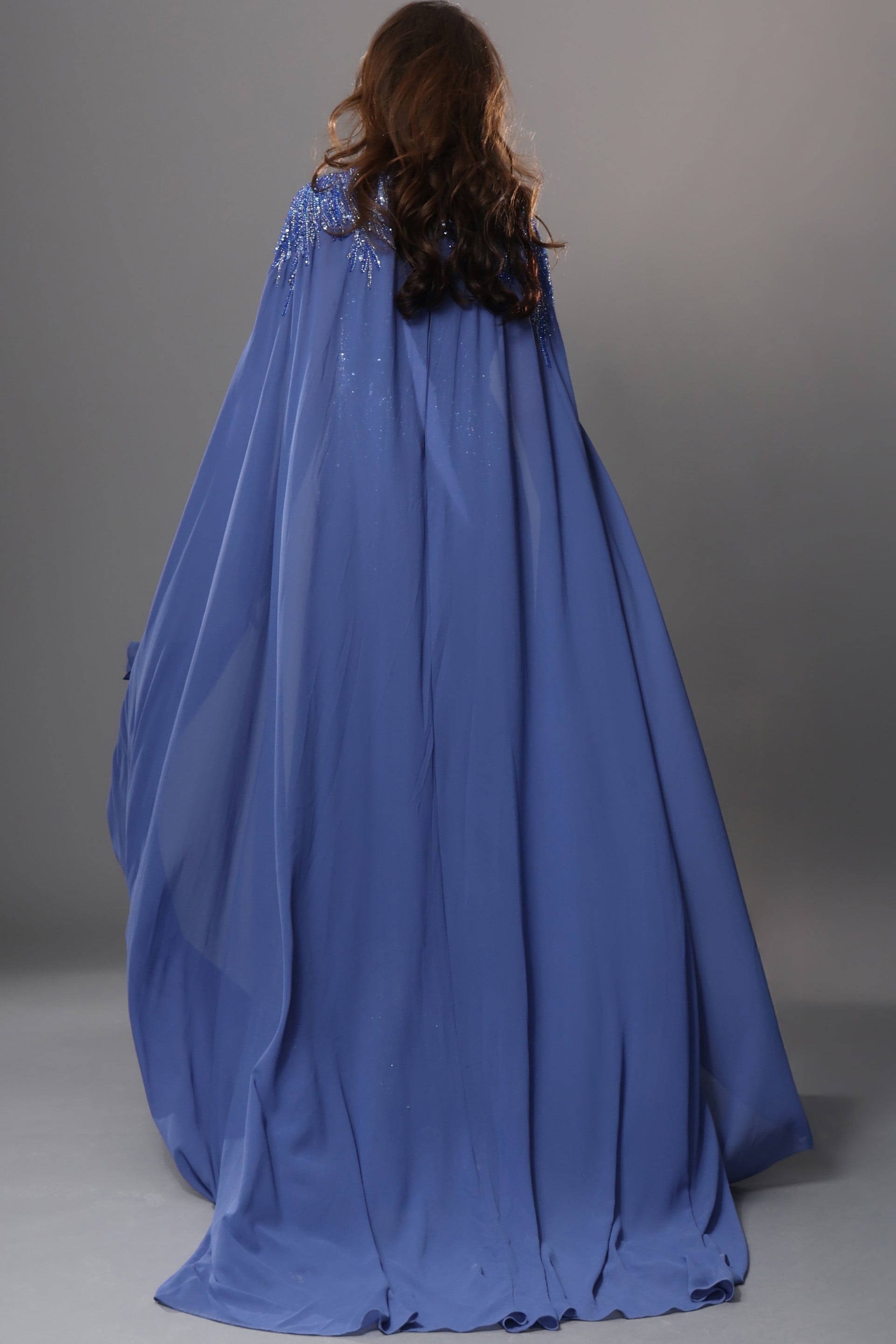 Crew/High-Neck Floor-Length Chiffon Formal A-Line Jovani 49742
