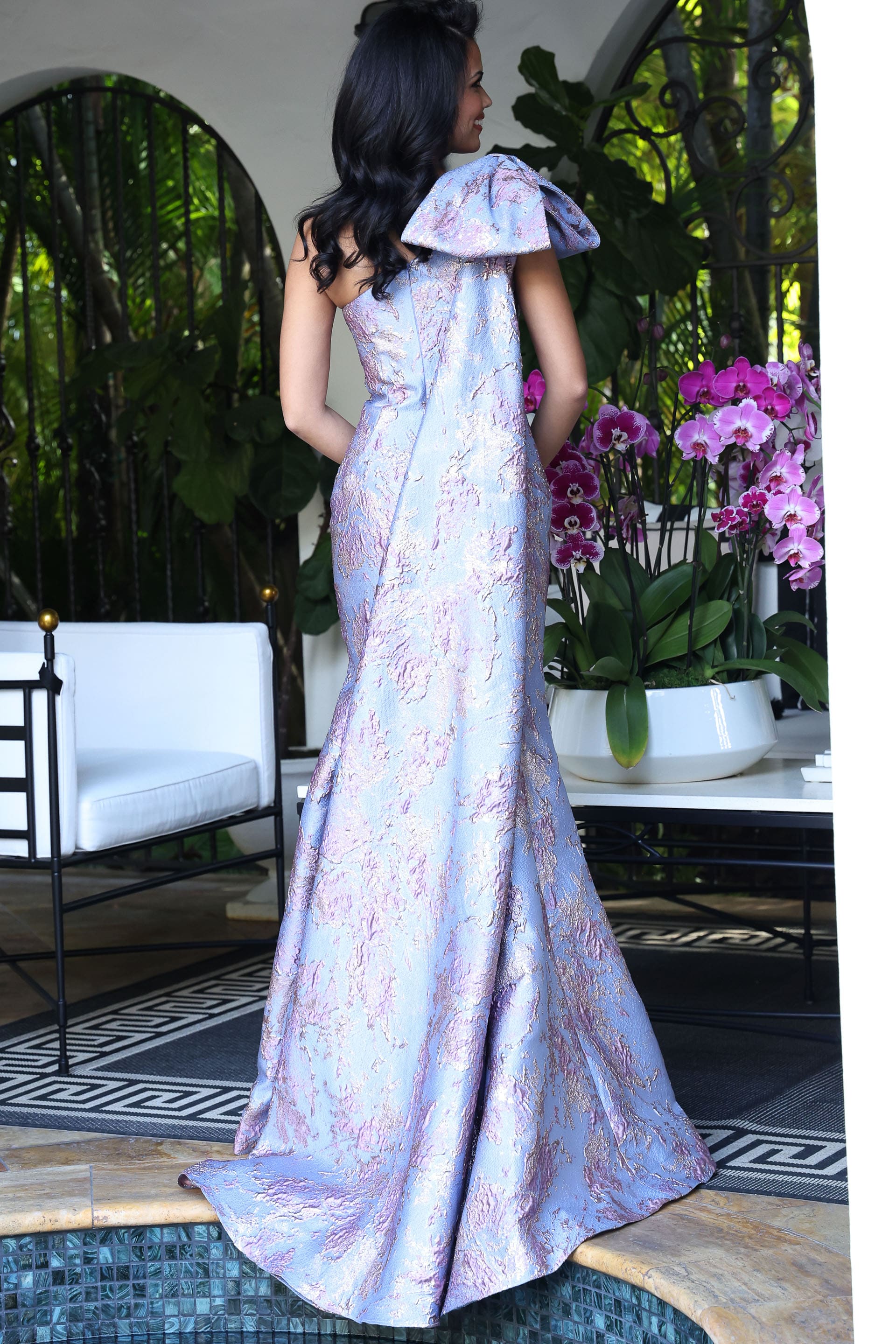 Prom Dresses Metallic Long Formal Mermaid Evening Prom Dress Jovani 49847 Light Blue/Lilac