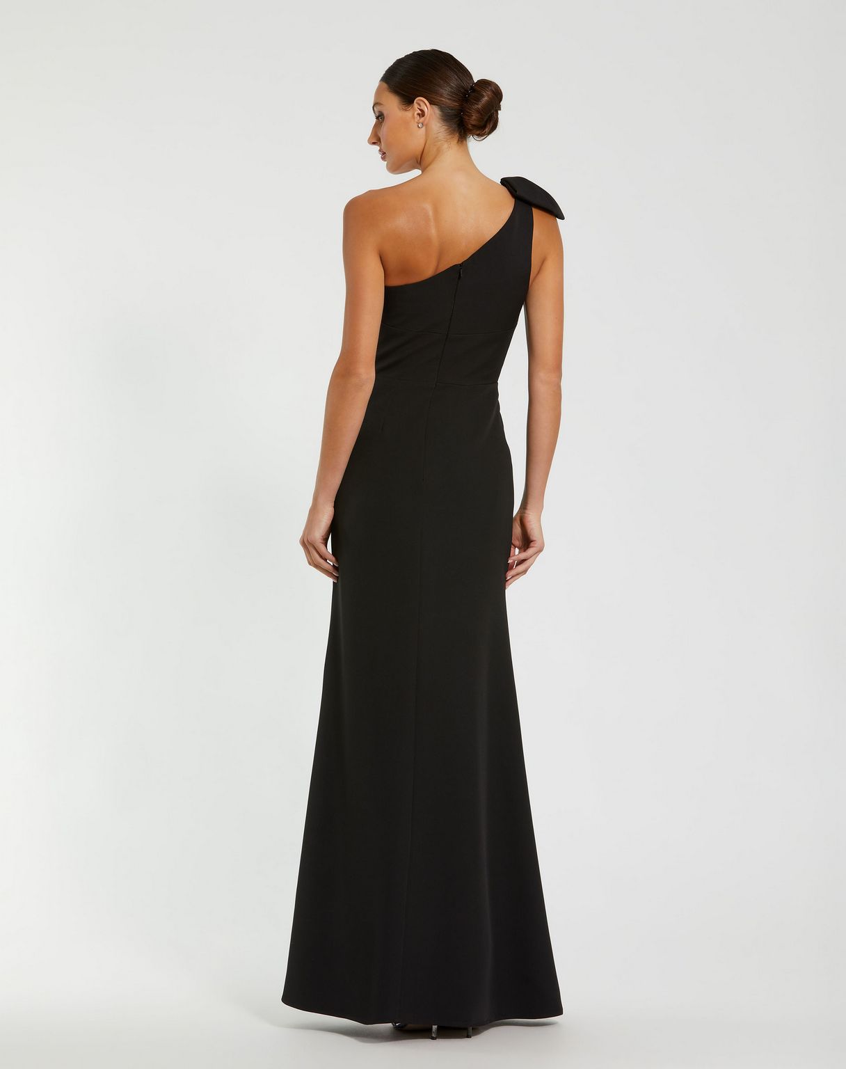 Prom Dresses Long Fitted Bow Formal Prom Dress Black