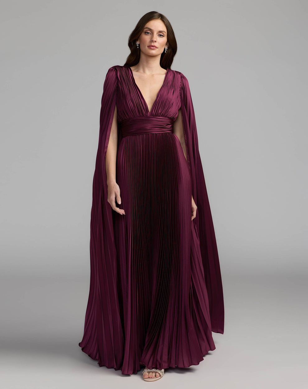 V-Neck Floor-Length Chiffon Evening A-Line Mac Duggal 9949872P