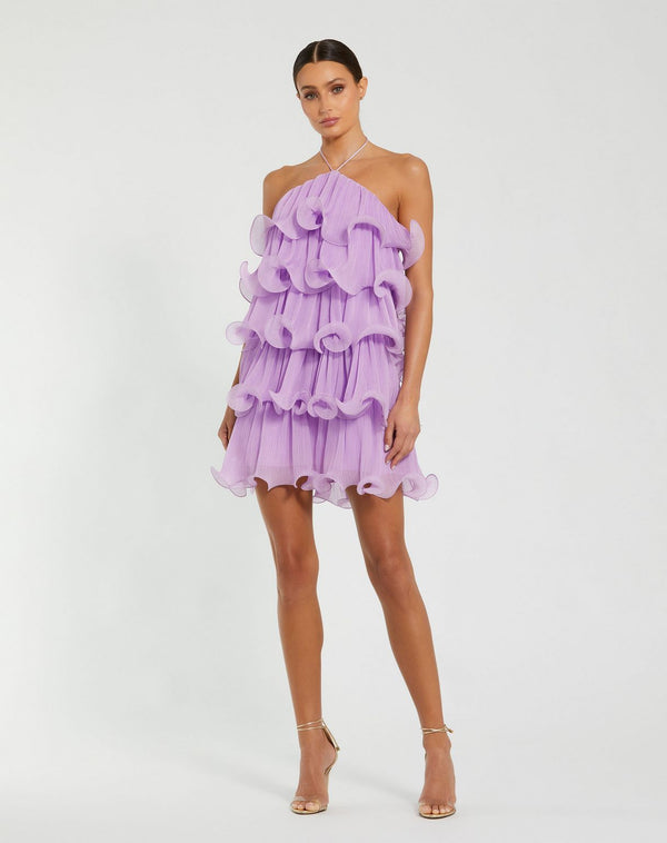 Ruffle Short Layered Dress Cocktail Mac Duggal 49874