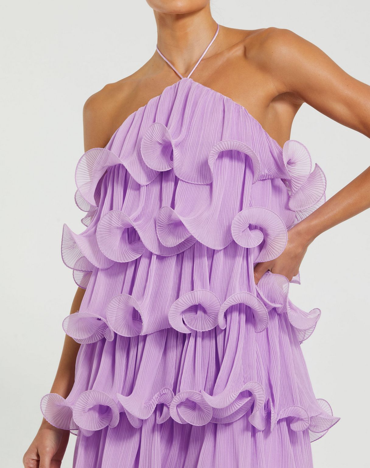 Mac Duggal 49874 Ruffle Short Layered Cocktail Dress