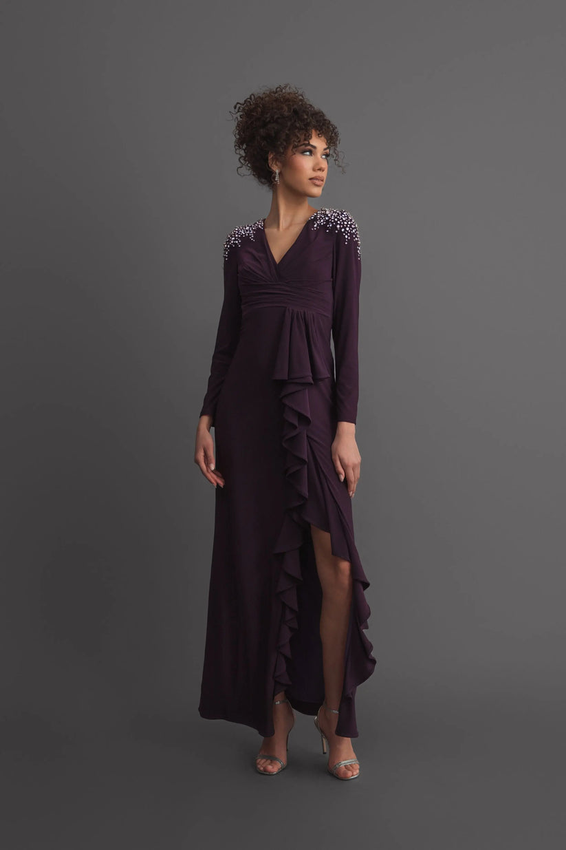 Formal Dresses Long Sleeve Formal Fitted Evening Dress Amethyst