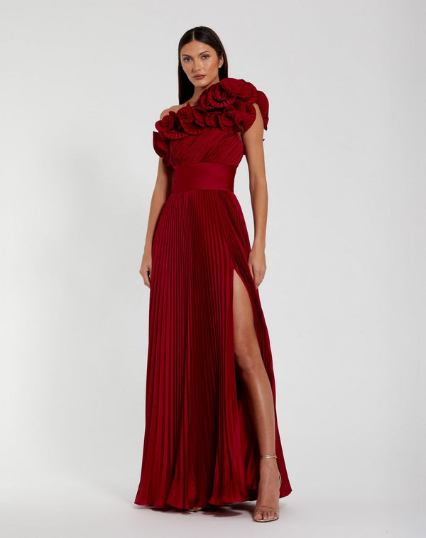 Long Pleated Formal Dress Prom Mac Duggal 49902