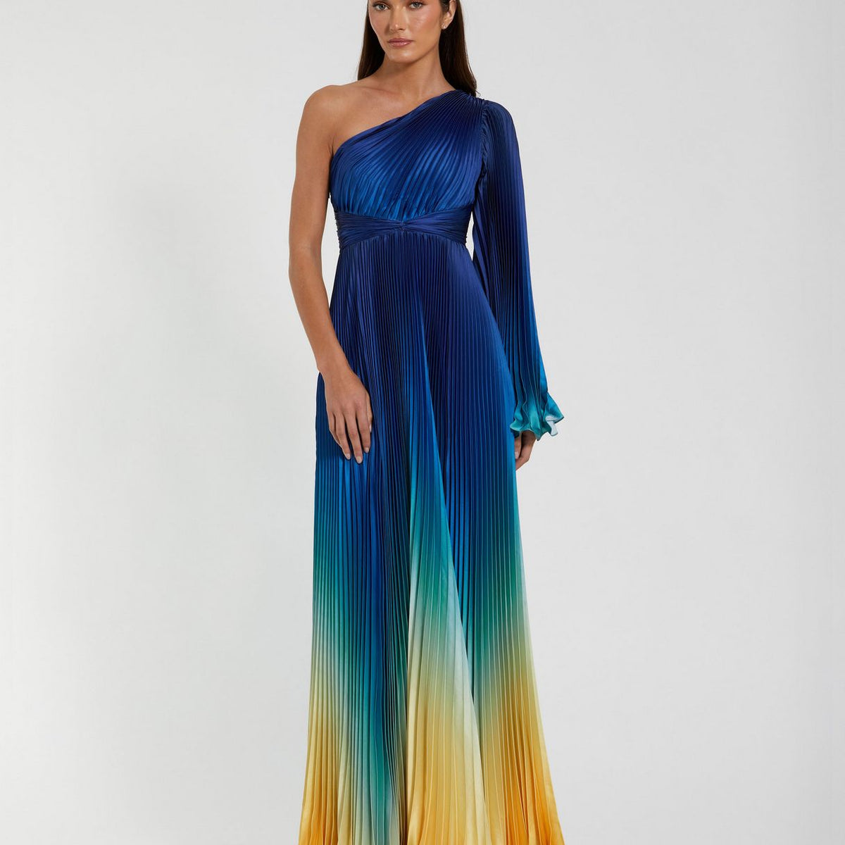 blue formal dress with sleeves Sky Blue Long Chiffon Prom Dress with Sleeves Formal Dress PG803 US12 / Sky Blue