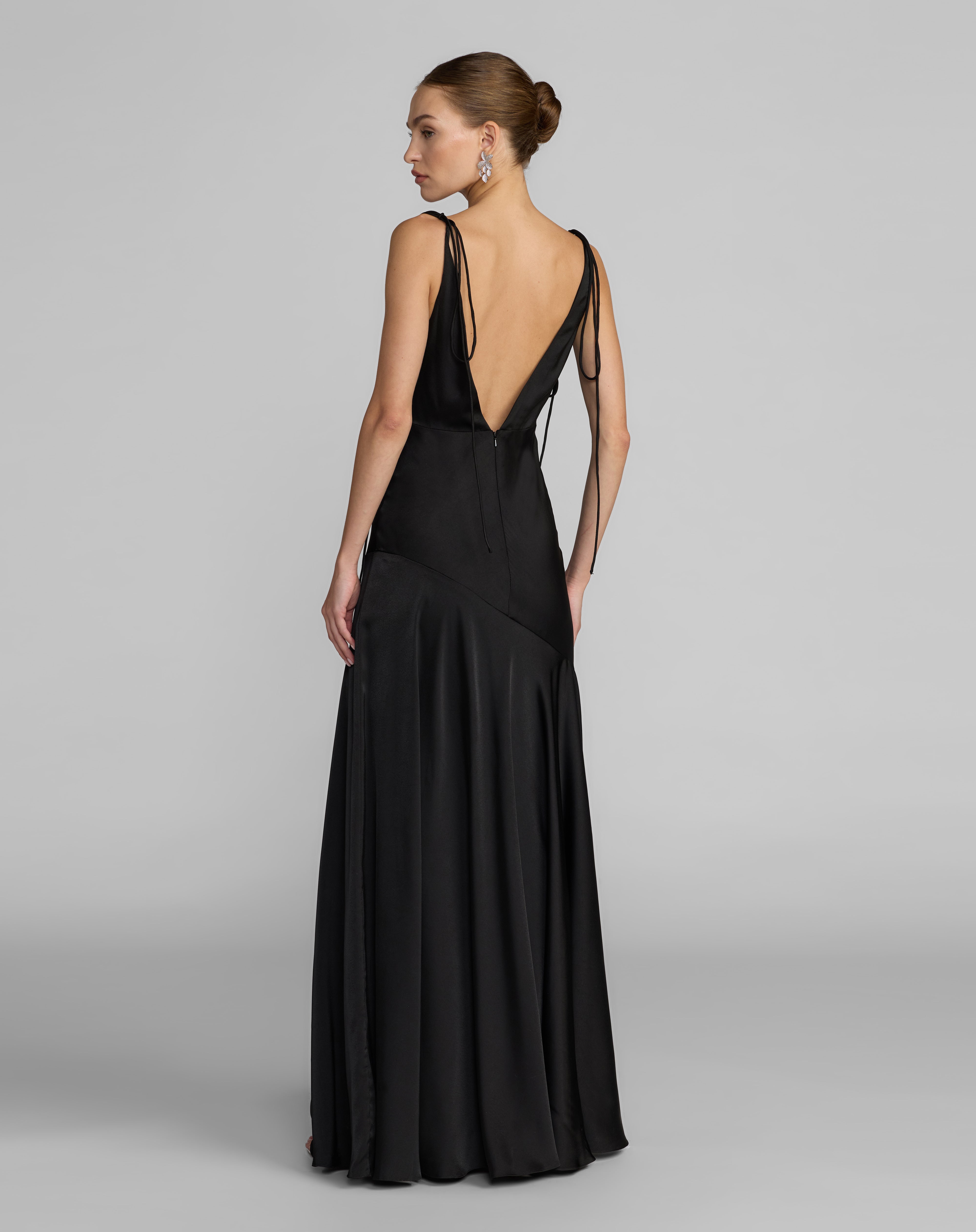 Prom Dresses Long Prom Dress - A Line Formal - Mac Duggal 49914 Black-Satin-49914-Cowl