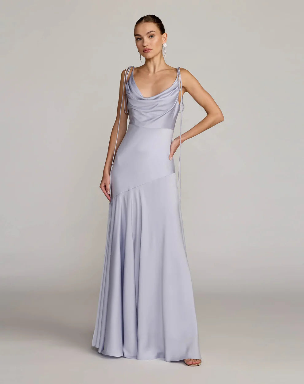 Prom Dresses Long Prom Dress - A Line Formal - Mac Duggal 49914 Powder Blue-Satin-49914-Cowl