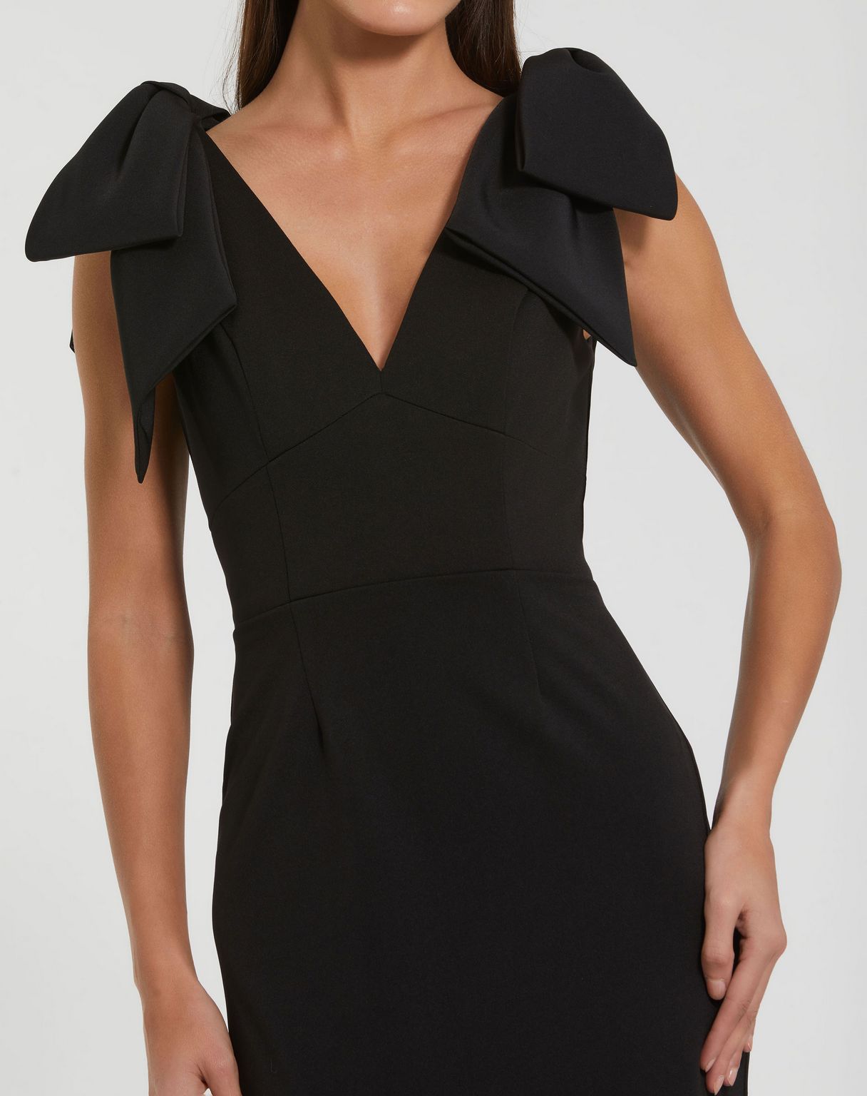 Formal Dresses Fitted Tea Length Formal Dress Black