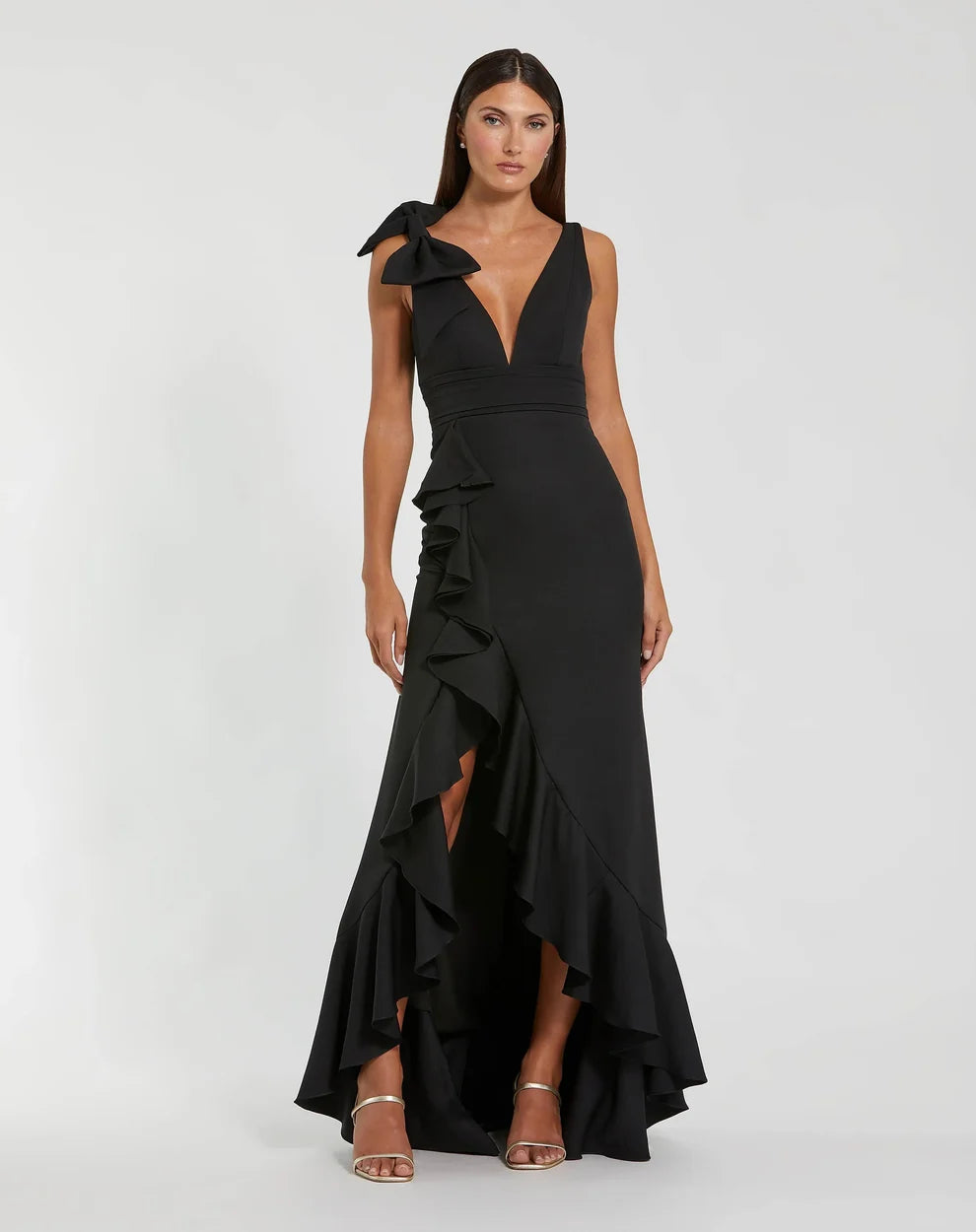 Prom Dresses Fitted Long Formal Ruffle Prom Dress Mac Duggal 49965 Black