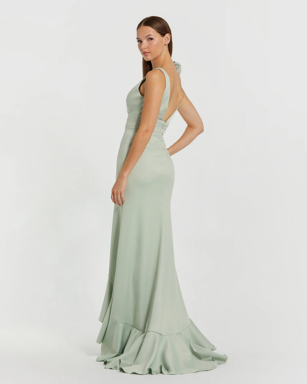 Prom Dresses Fitted Long Formal Ruffle Prom Dress Mac Duggal 49965 Sage