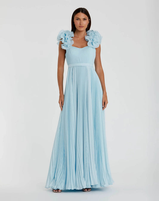 Formal Dresses Long Formal Pleated Ruffle Evening Dress Powder Blue