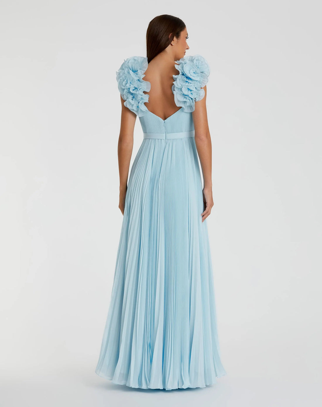 Mac Duggal 49979 Long Formal Pleated Ruffle Evening Dress