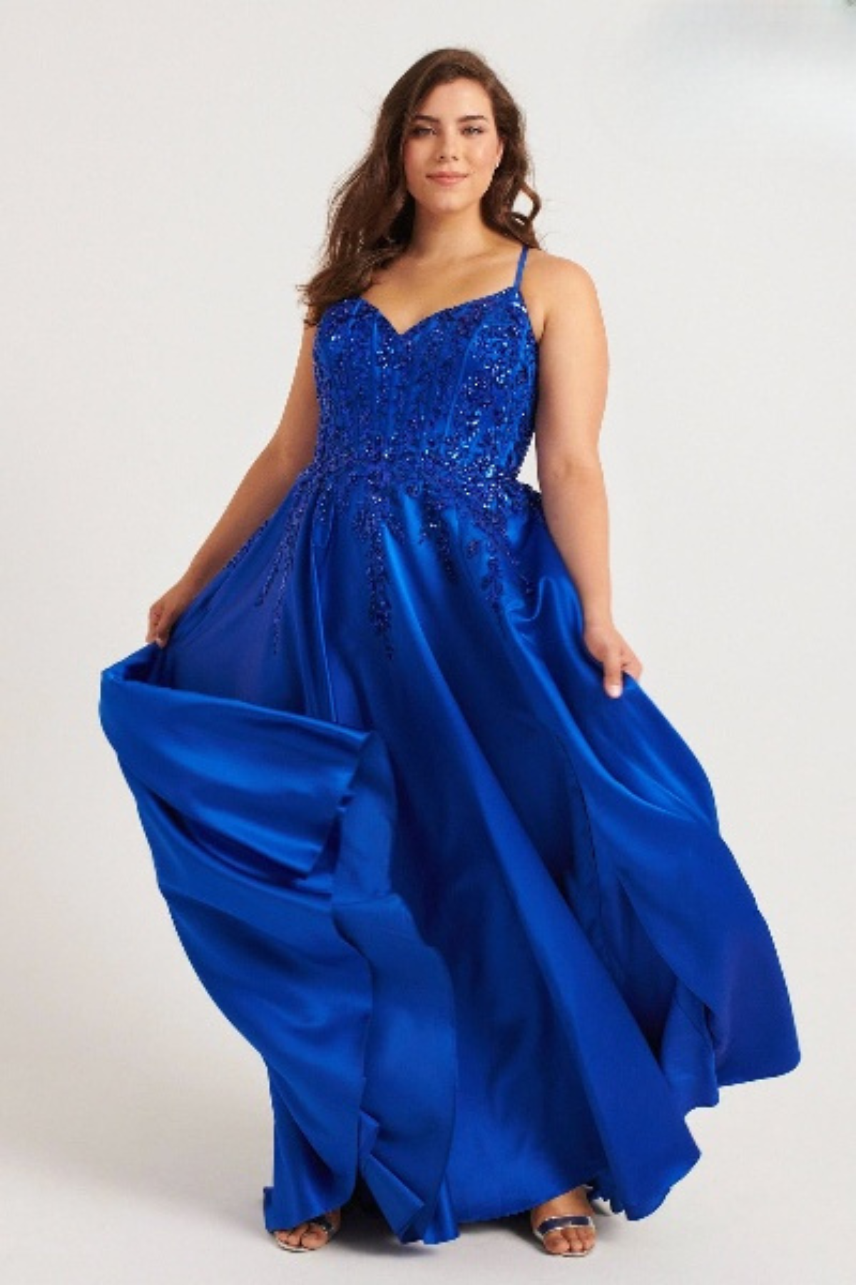 Plus Size Dresses Plus Size Corset Long Formal A Line Prom Dress Royal