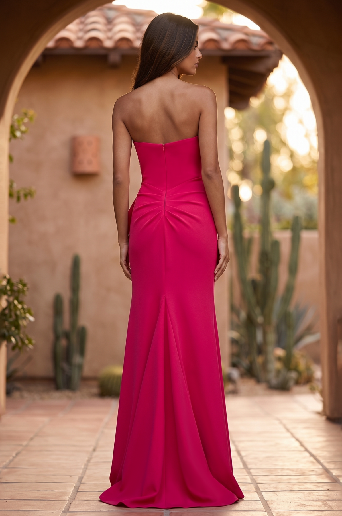 Figure Hugging Fitted Strapless Formal Dress