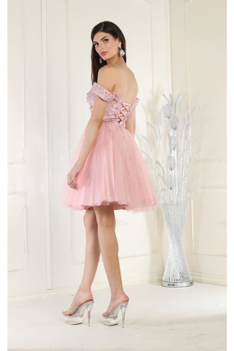 Off-the-Shoulder Mini/Short Tulle Cocktail A-Line May Queen 1964