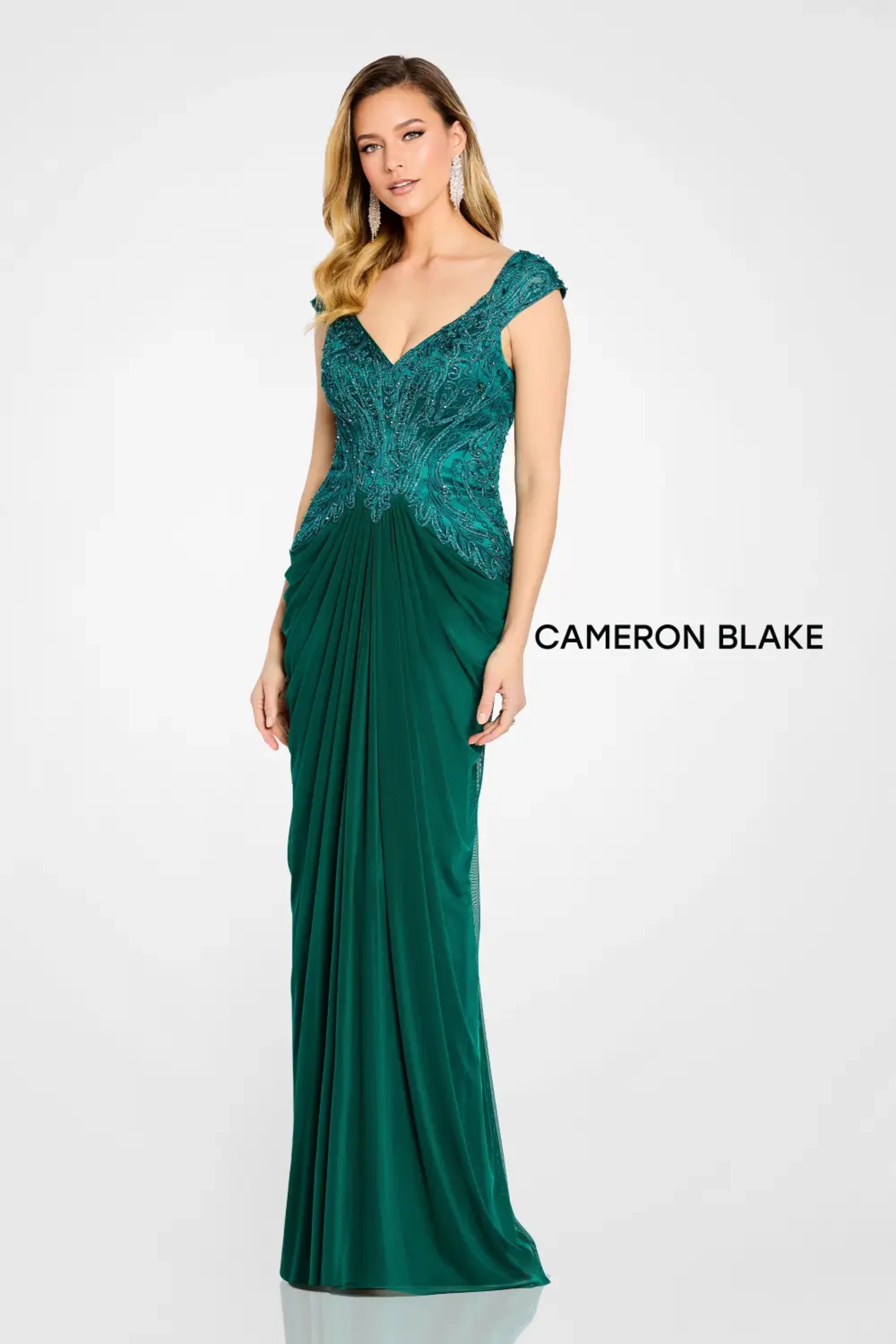 Formal Dresses Beaded Long Formal Evening Dress Dark Emerald