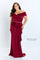 Formal Dresses Long Ruffle Slit Formal Evening Dress Bordeaux