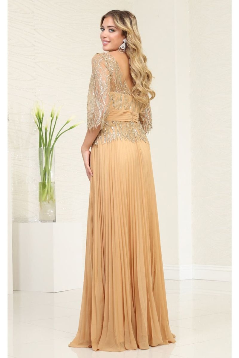 Bateau Floor-Length Chiffon Formal A-Line May Queen 2007