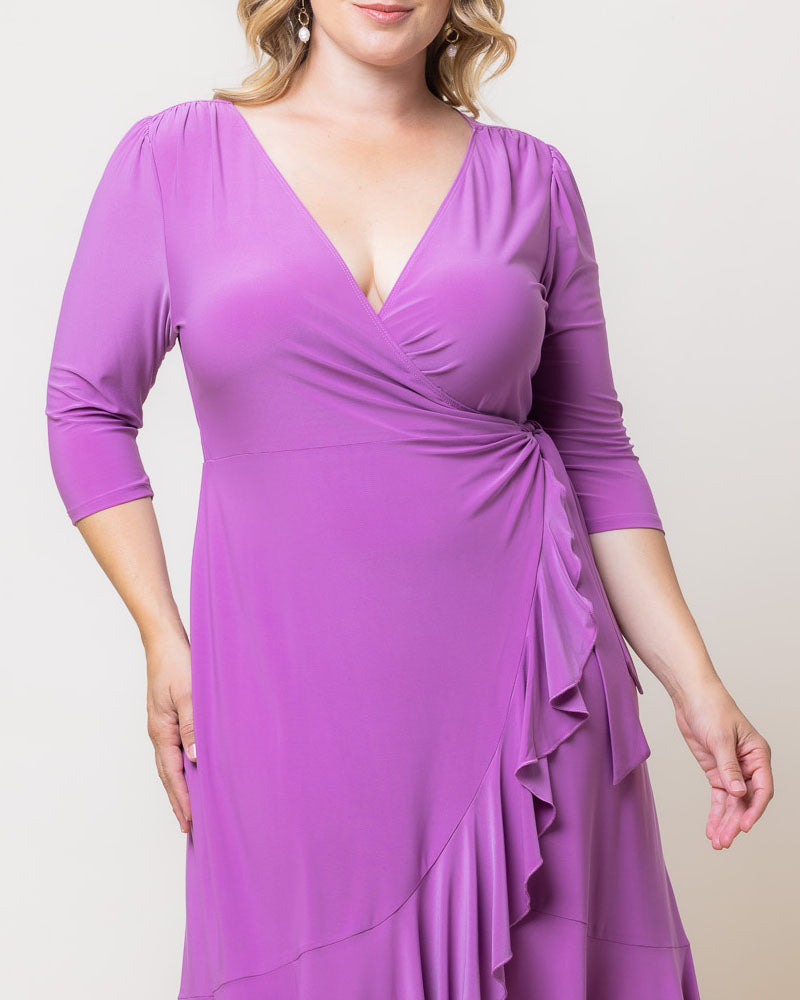 Plus Size Dresses Short Ruffle Cocktail Plus Size Dress Kiyona 11122201 Lilac