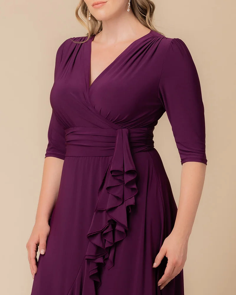 Plus Size Dresses Short Ruffle Cocktail Evening Plus Size Dress Plum Passion