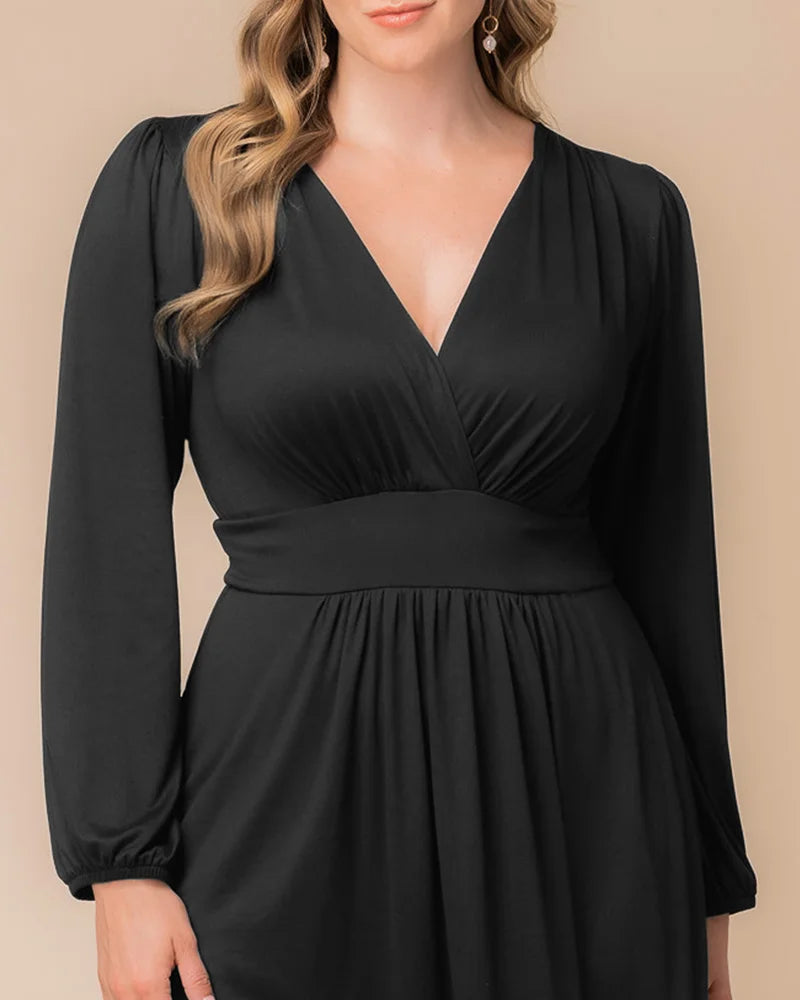 Plus Size Dresses Long Sleeve A Line Short Cocktail Plus Size Dress Black Noir