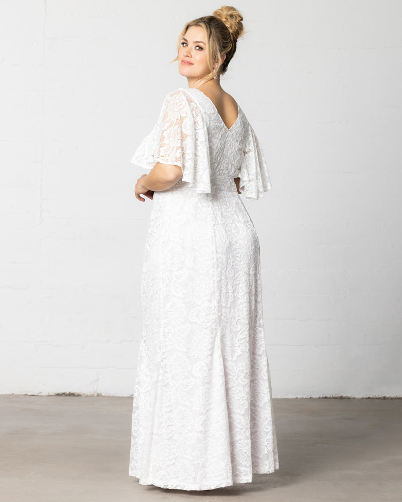 Wedding Dresses Long Lace A Line Plus Size Wedding Dress Kiyonna 12230901 Pearl