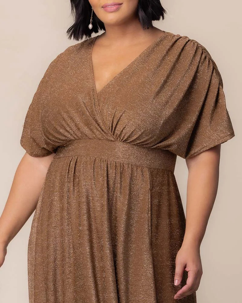 Plus Size Dresses Long Formal A Line Mother of the Bride Dress Kiyonna 12252204 Mocha Sparkle