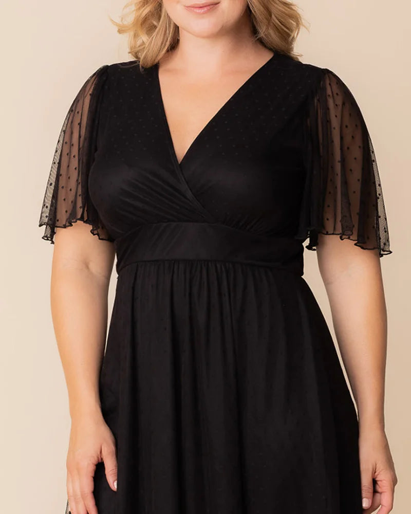 Plus Size Dresses Midi Short A Line Plus Size Dress Onyx