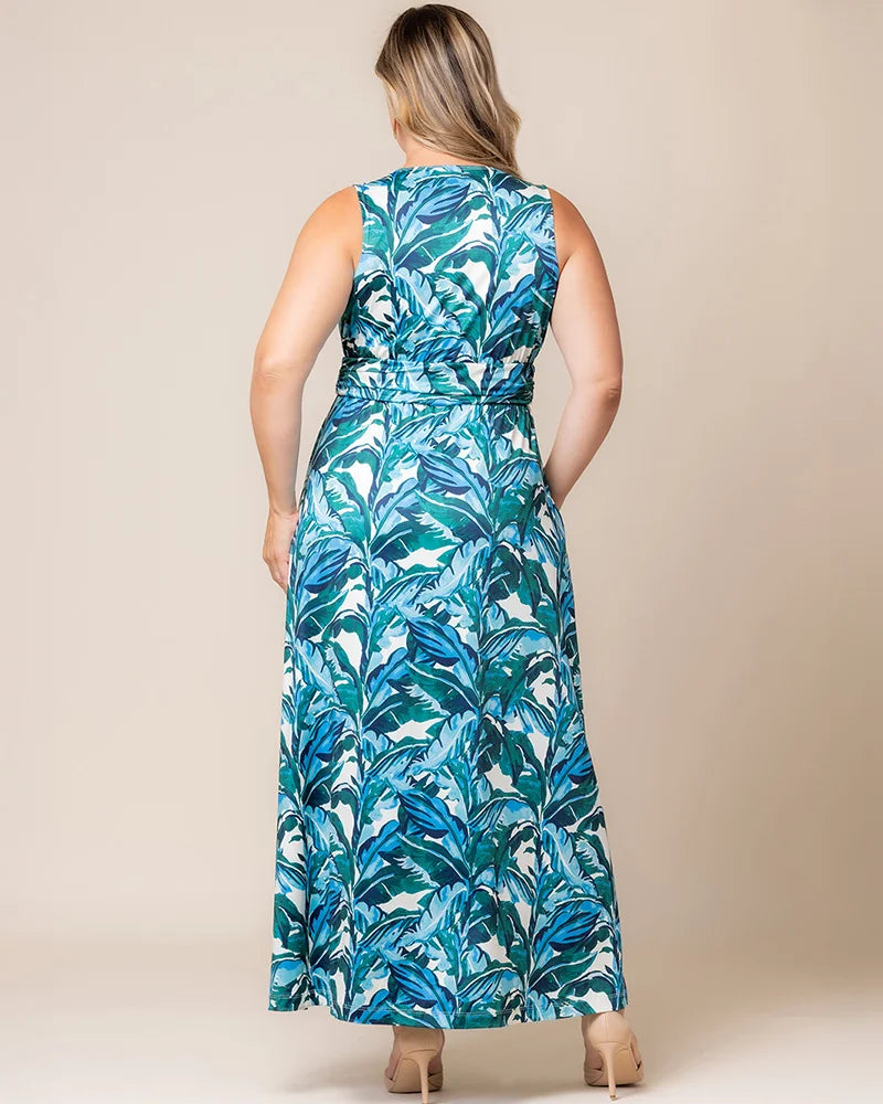 V-Neck Floor-Length Jersey Formal A-Line Kiyonna 12262203