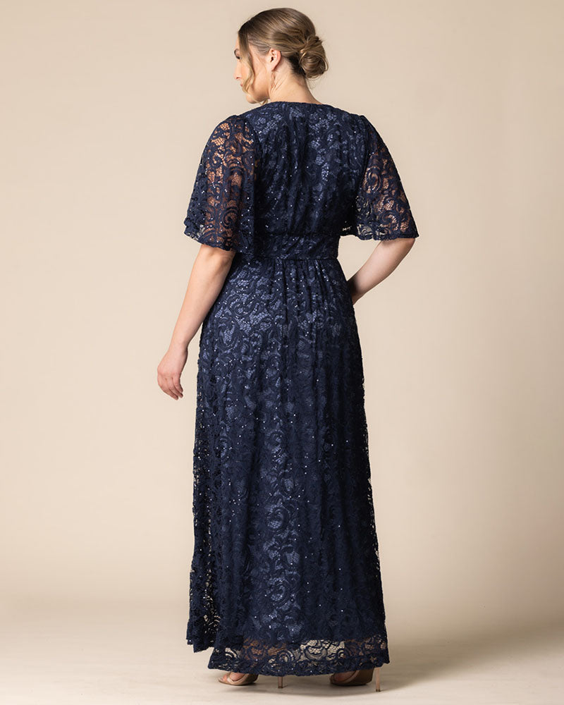 Plus Size Dresses Sequin Lace Long Formal Plus Size Dress Kiyona 13242507 Nocturnal Navy