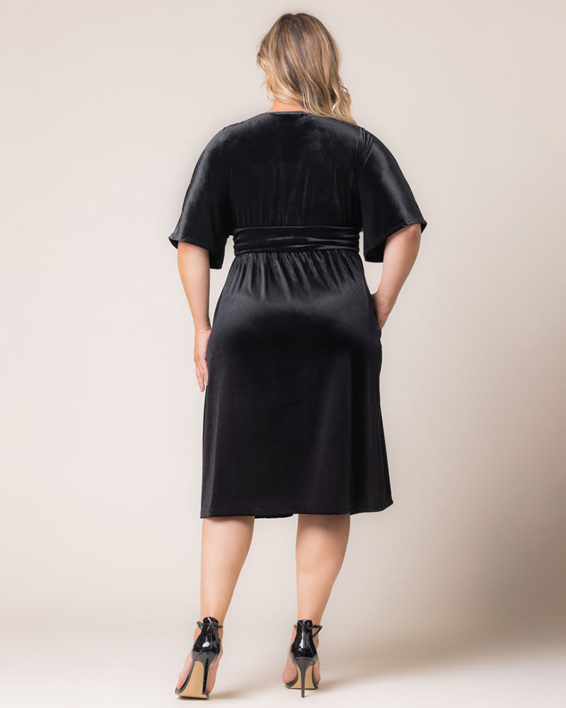 Plus Size Dresses Midi Velvet Short Cocktail Plus Size Dress Onyx