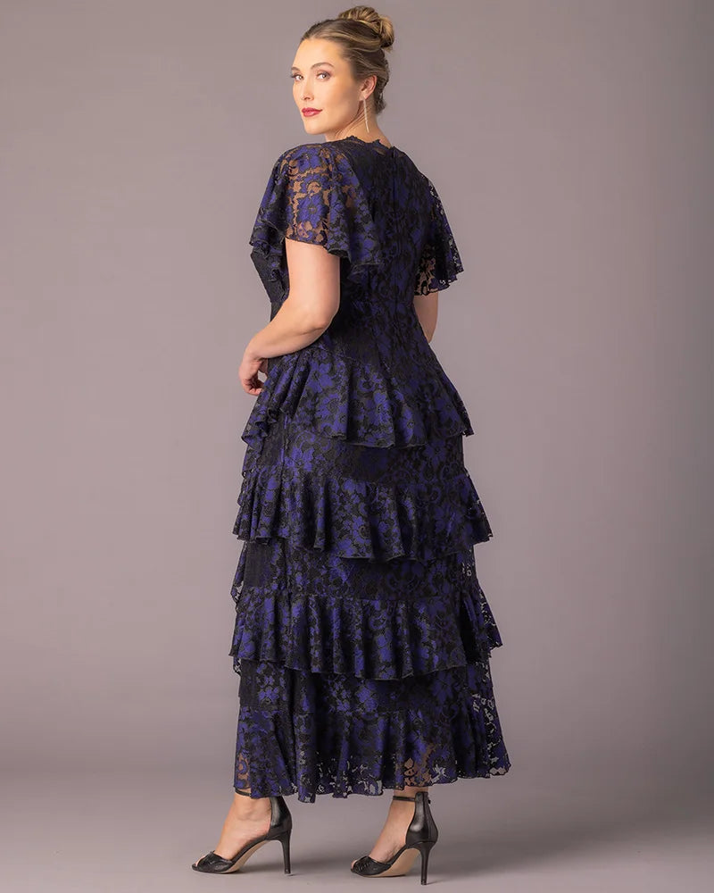 Plus Size Dresses Short Lace Tea Length Cocktail Dress Violet Noir Lace