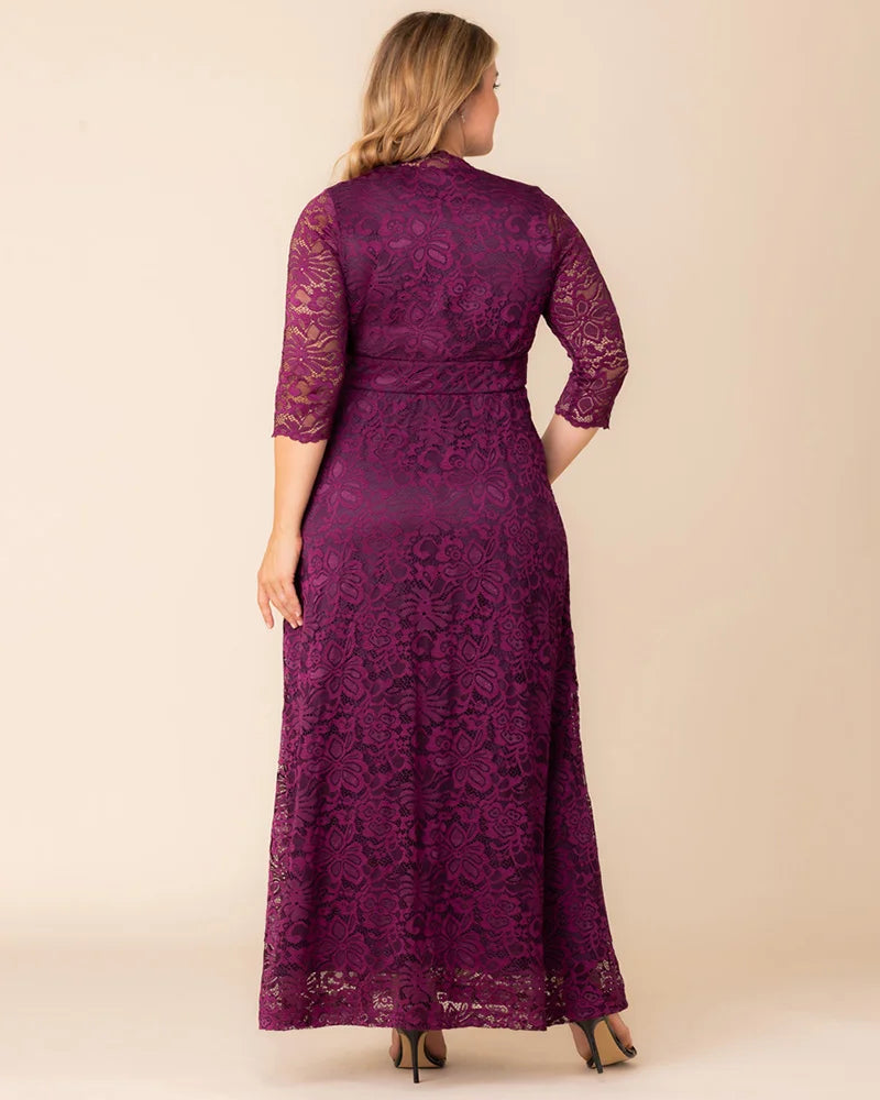 Plus Size Dresses Long Formal Lace Plus Size Dress Berry Bliss