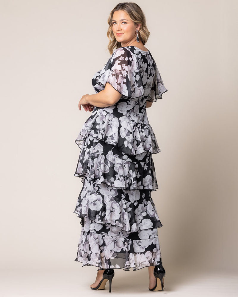 V-Neck Floor-Length Chiffon Evening A-Line Kiyonna 17191301