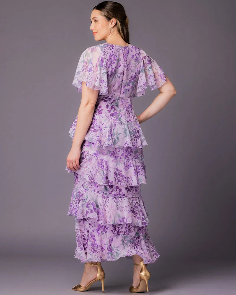 V-Neck Floor-Length Chiffon Evening A-Line Kiyonna 17191301