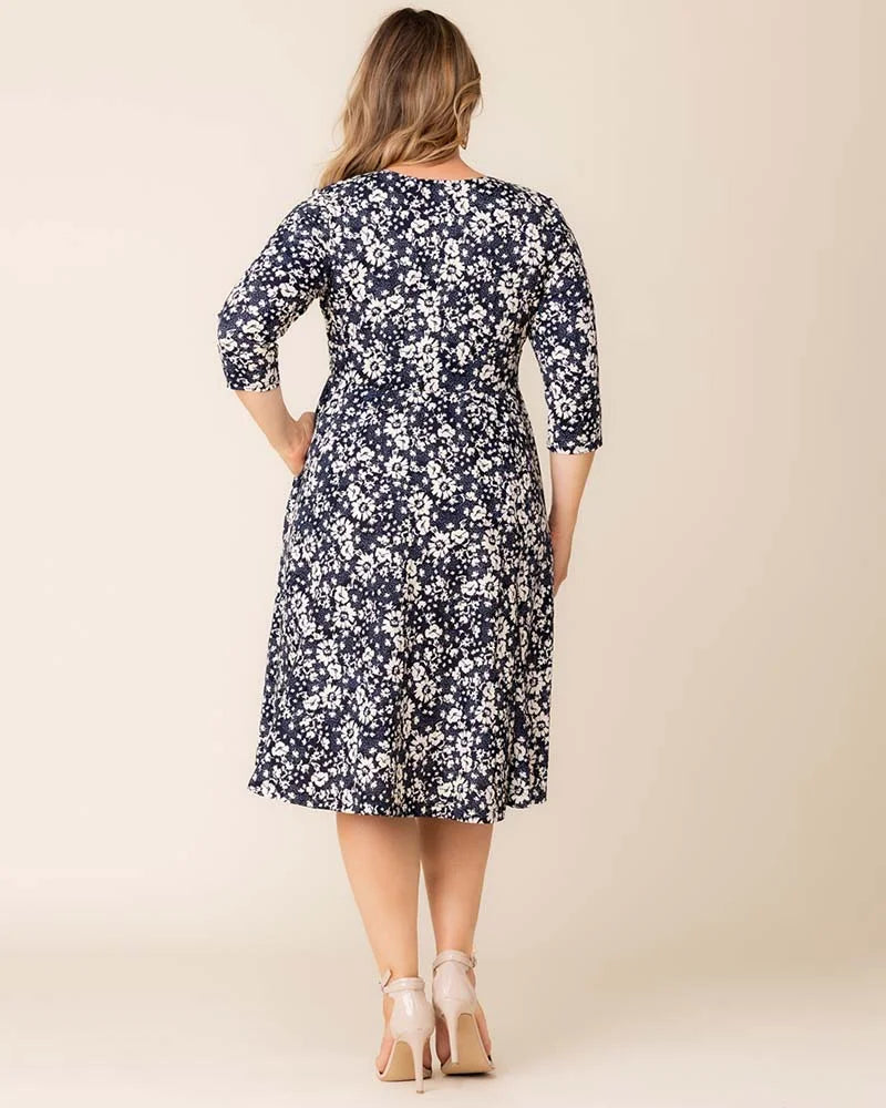 Plus Size Dresses Short Cocktail A Line Plus Size Dress Aegean Blue Florals
