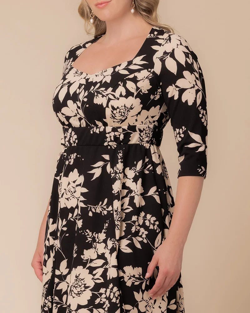 Plus Size Dresses Short Cocktail A Line Plus Size Dress Vintage Ivory Florals