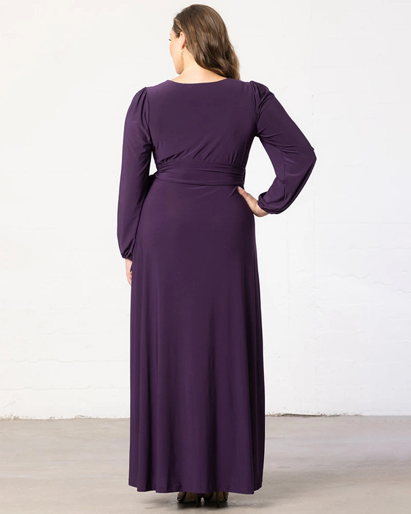 Plus Size Dresses Plus Size Mother of the Bride Long Sleeve Formal Dress Kiyona 18222201 Imperial Plum