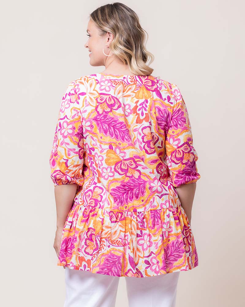 Top Formal Plus Size Print Top Kiyonna 22242604 Artful Tropical Print
