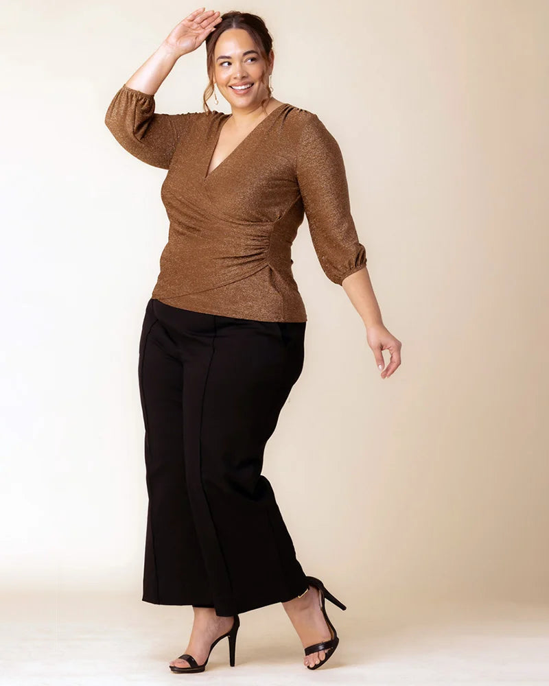 Top Formal Fitted Evening Top Kiyonna 22250703 Mocha