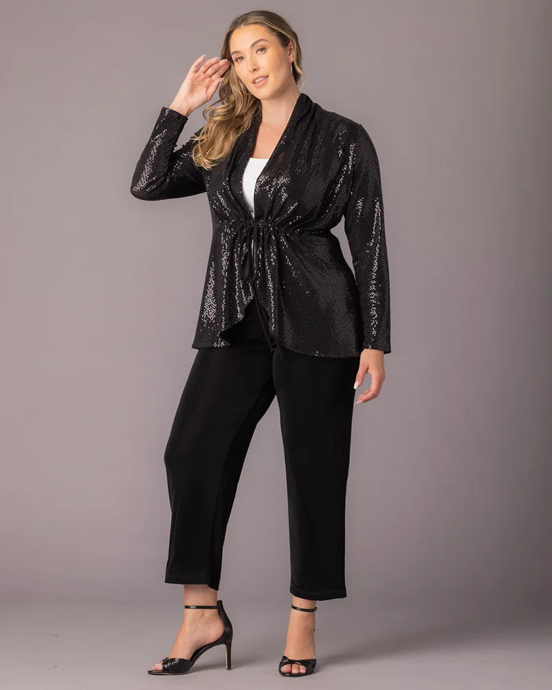 Top Long Sleeve Sequin Formal Top Kiyona 27252502 Onyx