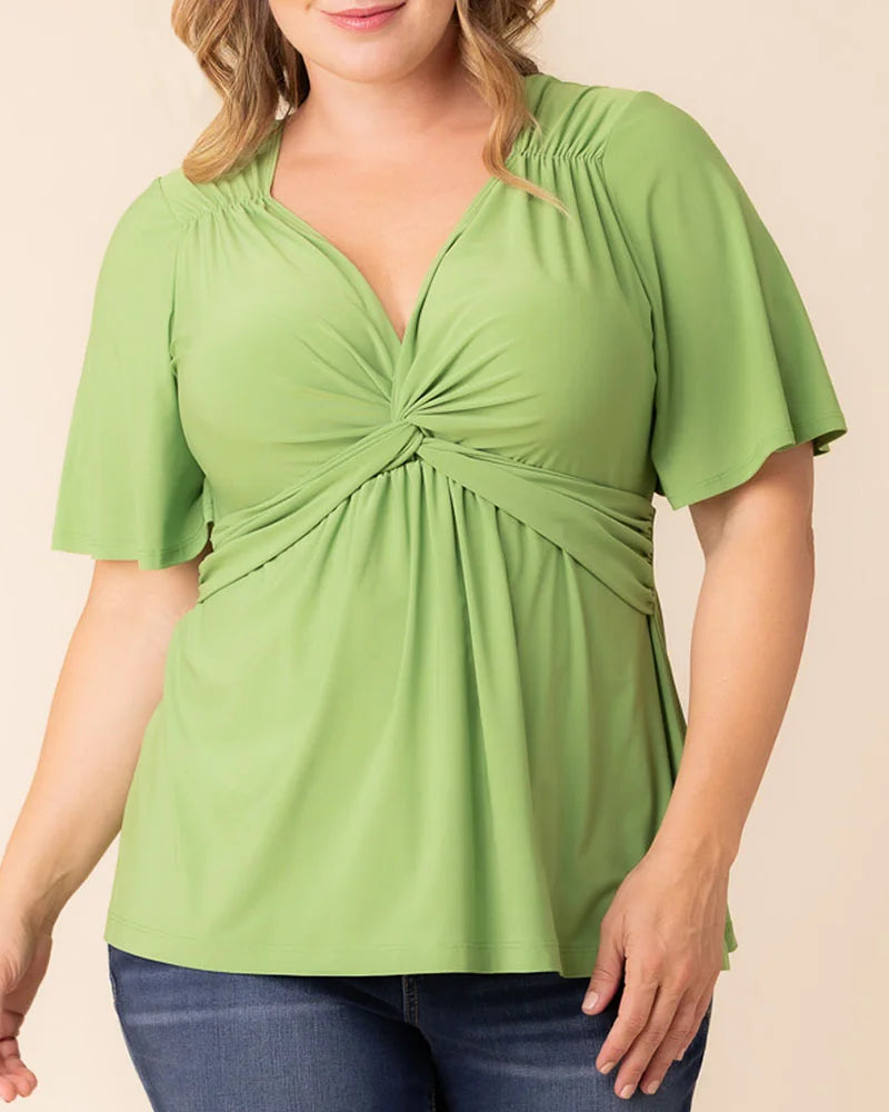 Top Formal Evening Top Green Apple