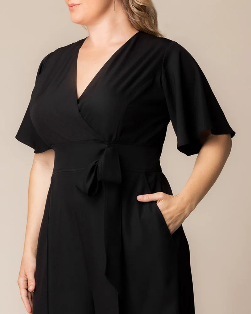 Jumpsuit Short Cocktail Midi Jumpsuit Black Noir