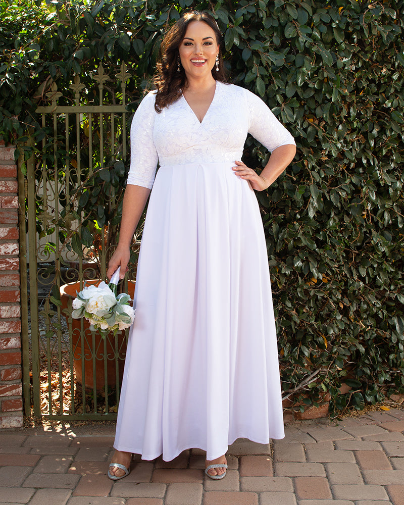 Wedding Dresses Long Sequin A Line Bridal Wedding Dress Kiyonna 19202504 White