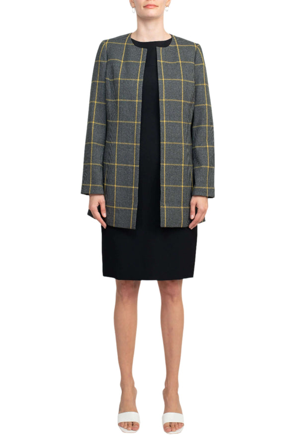 Mother of Bride Dresses Short Cocktail Two Piece Jacket Dress Dijon Combo
