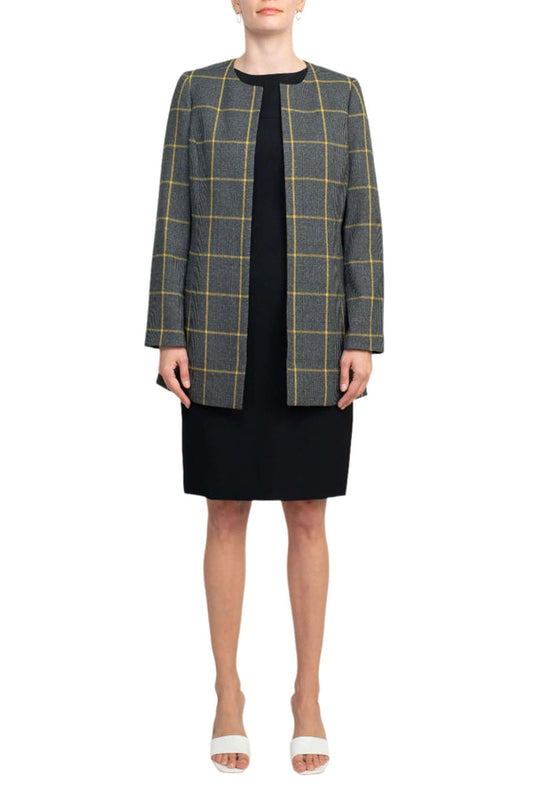 Mother of Bride Dresses Short Cocktail Two Piece Jacket Dress Dijon Combo