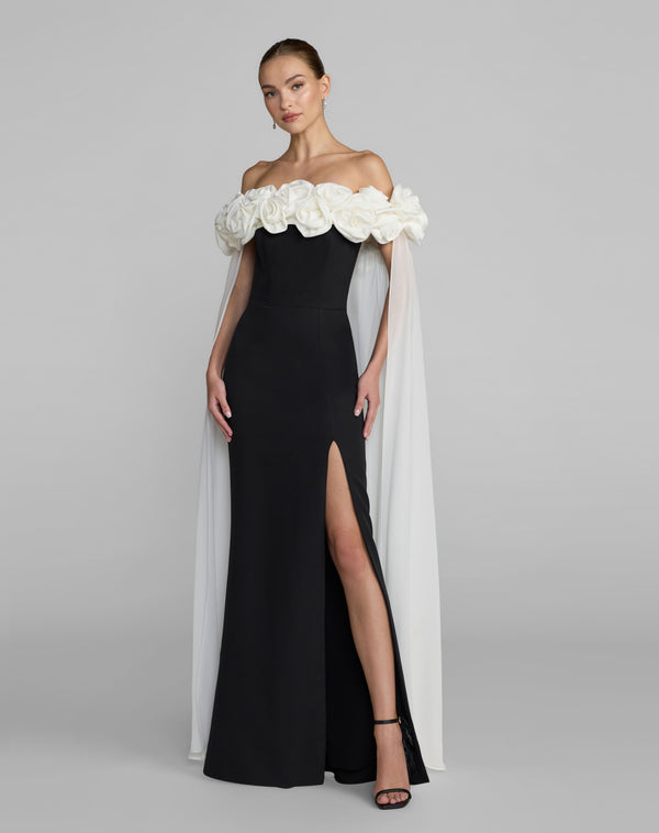Off-the-Shoulder Floor-Length Chiffon Formal Mermaid Mac Duggal 50041