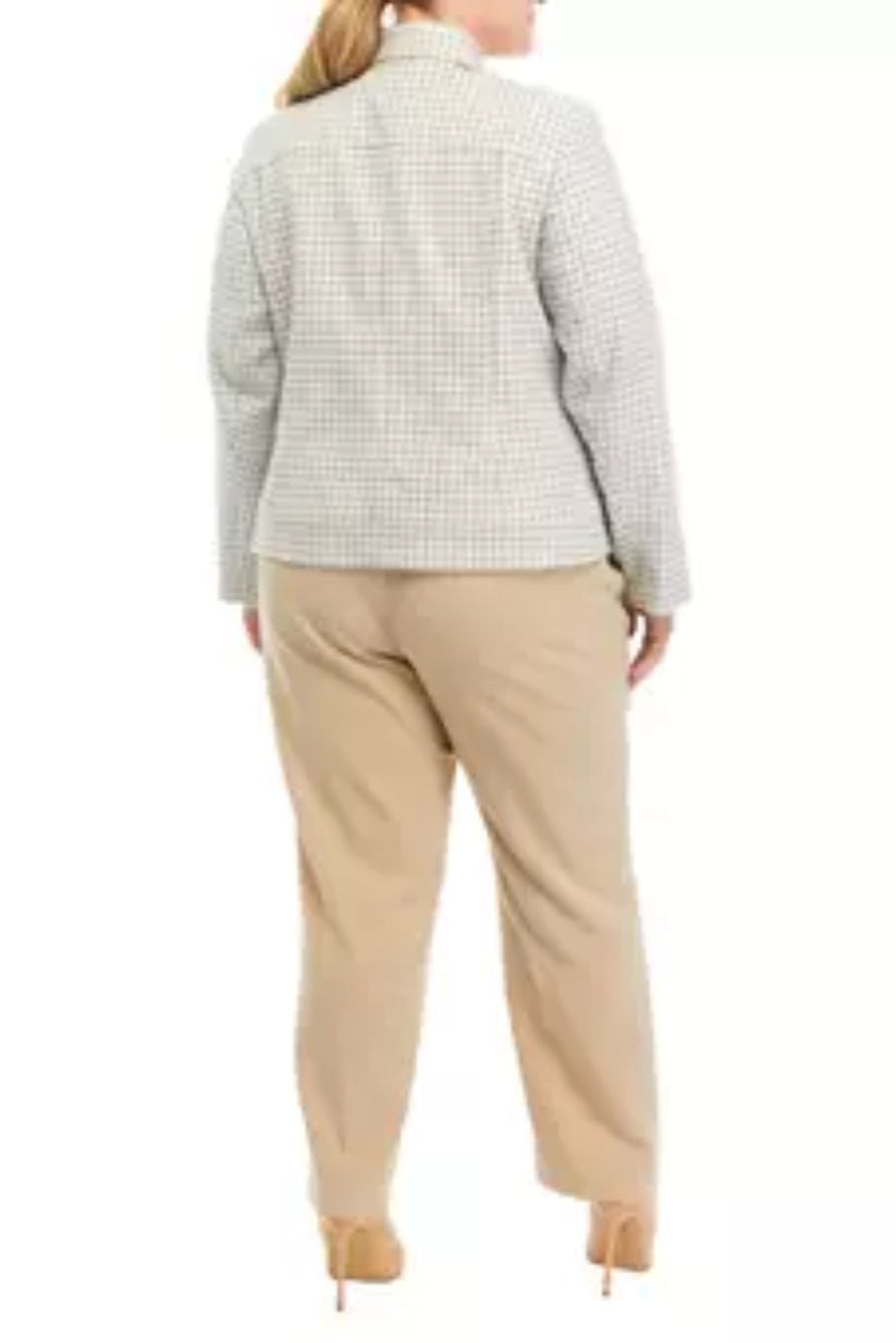 Le Suit 50041449 Long  Plus Size Formal Button Jacket Pant Suit