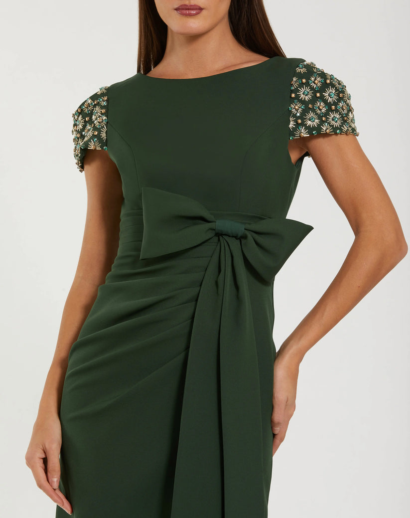 Formal dresses Long Formal Beaded Slit Evening Dress FOREST GREEN